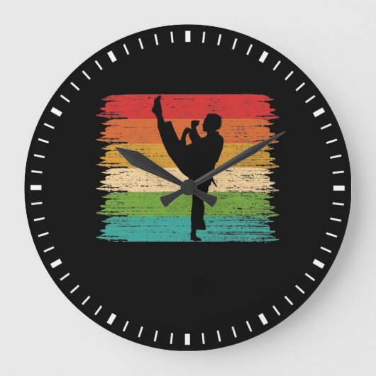 Karate Belt Colors Silhouette ラージ壁時計 (正面)
