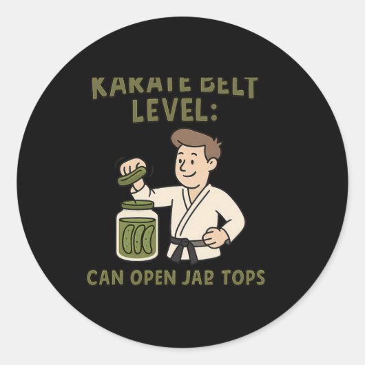 Karate Belt Level Can Open Jar Tops Martial Arts N ラウンドシール (正面)
