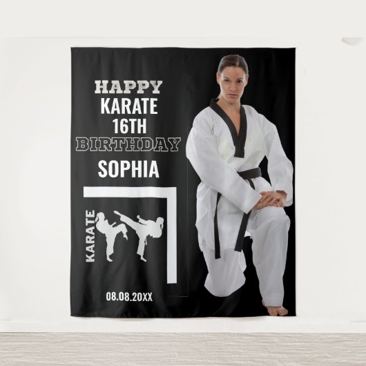 Karate Birthday, Karate Girl Player Backdrops タペストリー (正面)