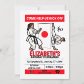 Karate Birthday Party Invitation (Girls) 招待状 (正面)