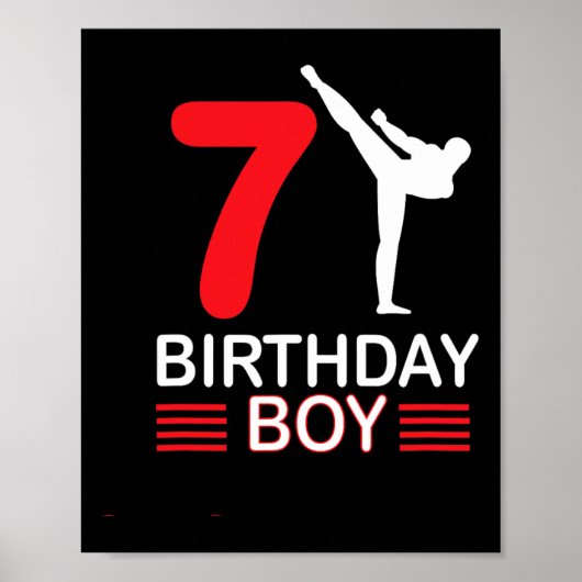 Karate Birthday Tee Boy Gift Kids Taekwondo 5  ポスター (正面)