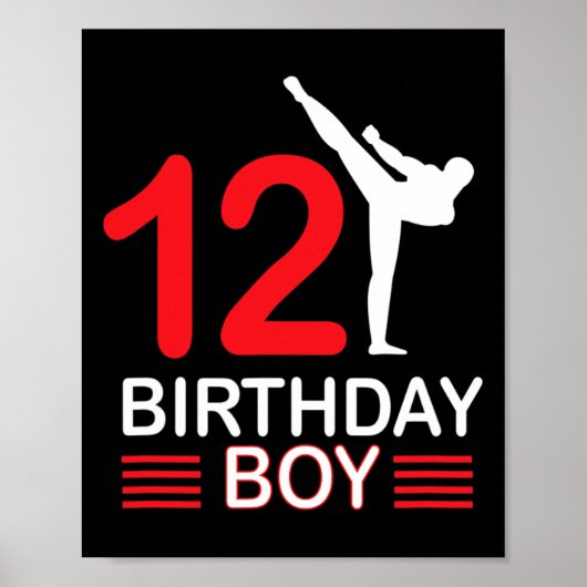 Karate Birthday Tee Boy Gift Kids Taekwondo 6  ポスター (正面)