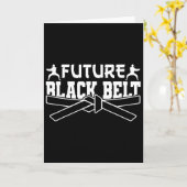Karate Black Belt Gi Uniform Future Black Belt  カード (黄色い花)