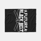 Karate Black Belt Gi Uniform Future Black Belt  フリースブランケット (正面(横))