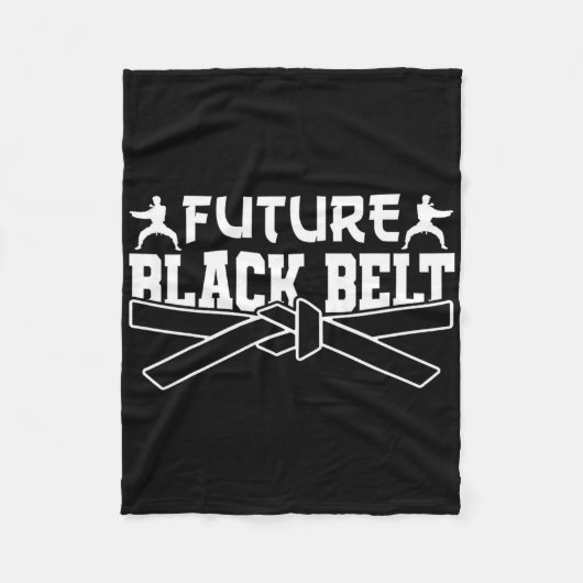 Karate Black Belt Gi Uniform Future Black Belt  フリースブランケット (正面)