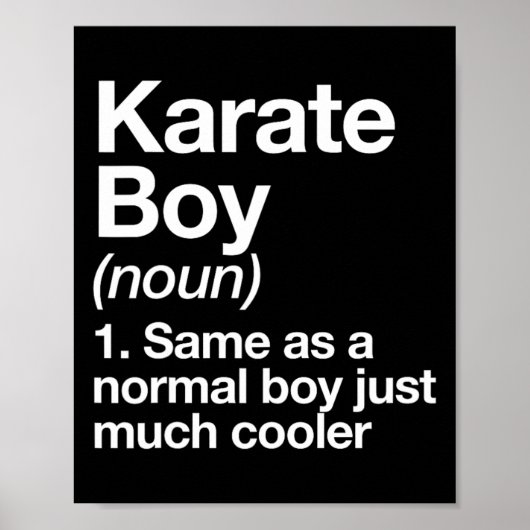 Karate Boy Definition Funny Martial Arts Sports  ポスター (正面)
