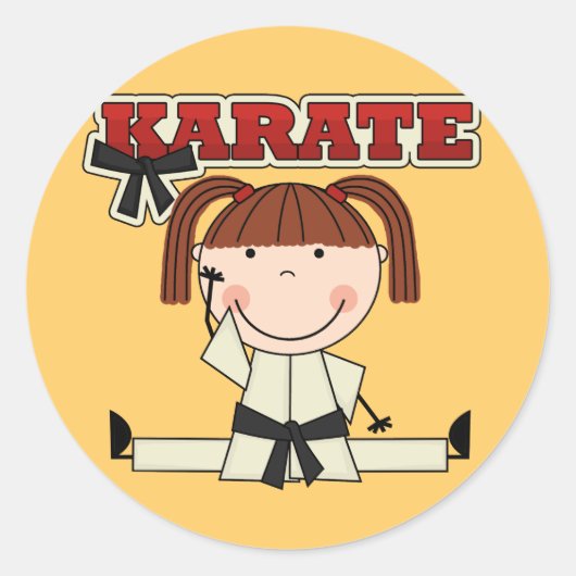 KARATE - Brunette Girl Tシャツ&ギフト ラウンドシール (正面)