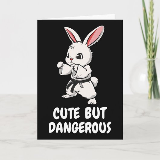 Karate Bunny Cute But Dangerous Funny Martial Arts カード (正面)
