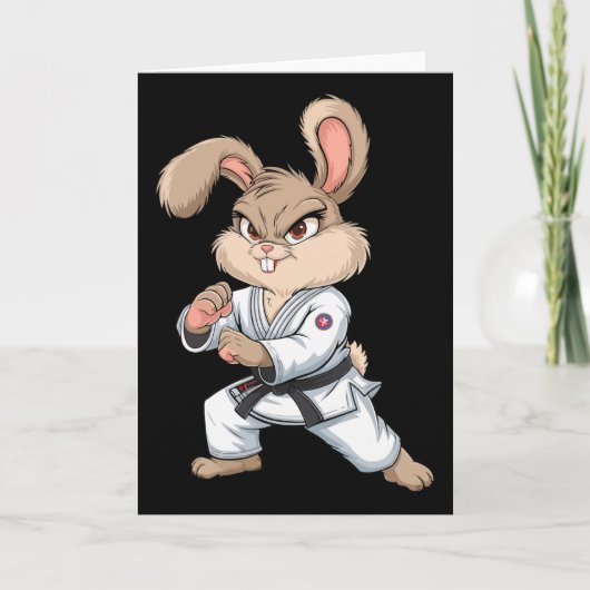 Karate Bunny Martial Arts Rabbit Funny For Kids Bo カード (正面)
