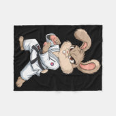 Karate Bunny Martial Arts Rabbit Funny For Kids Bo フリースブランケット (正面(横))