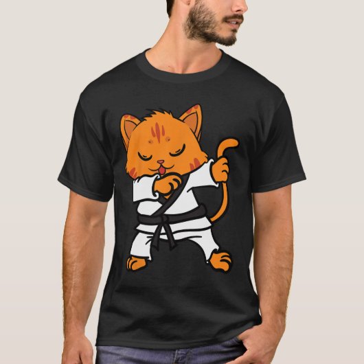 Karate Cat Dab Dance Martial Arts Dabbing Comt Spo Tシャツ (正面)