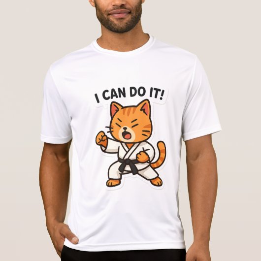 Karate Cat Sticker Tシャツ (正面)