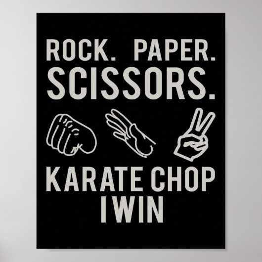 Karate Chop Win Rock Paper Scissors Shirt  ポスター (正面)