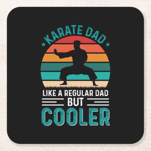 Karate Dad スクエアペーパーコースター (正面)