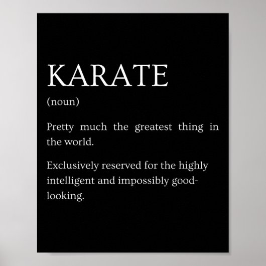Karate Definition - Funny Sarcastic Karate Explana ポスター (正面)