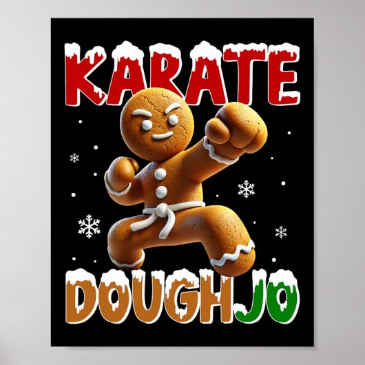 Karate Doughjo Funny Martial Arts Punch Gingerbrea ポスター (正面)
