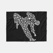 Karate Fighter And Kung Fu  フリースブランケット (正面(横))