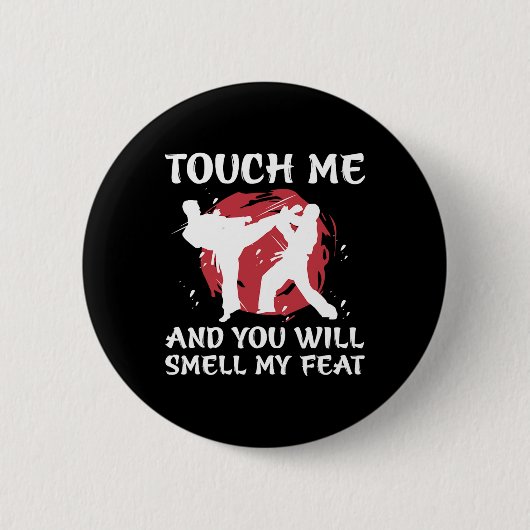 Karate Fighter Boy Youth Men Japanese Martial Arts 缶バッジ (正面)