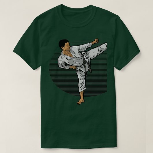 Karate Fighter Do A Sidekick Kick Tシャツ (デザイン正面)