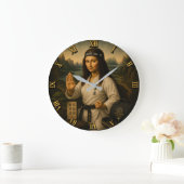 Karate Funny Mona Lisa Martial Arts Gift ラージ壁時計 (ホーム)