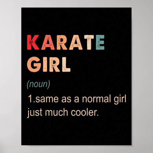 Karate Girl Definition Funny Karate Lover Gift For ポスター (正面)