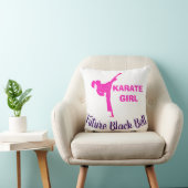 Karate Girl Future Black Belt Motivational Decor クッション (椅子)