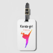 Karate Girl Personalized Luggage Tag Martial Arts ラゲッジタグ (正面縦)