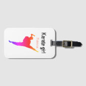 Karate Girl Personalized Luggage Tag Martial Arts ラゲッジタグ (正面横)