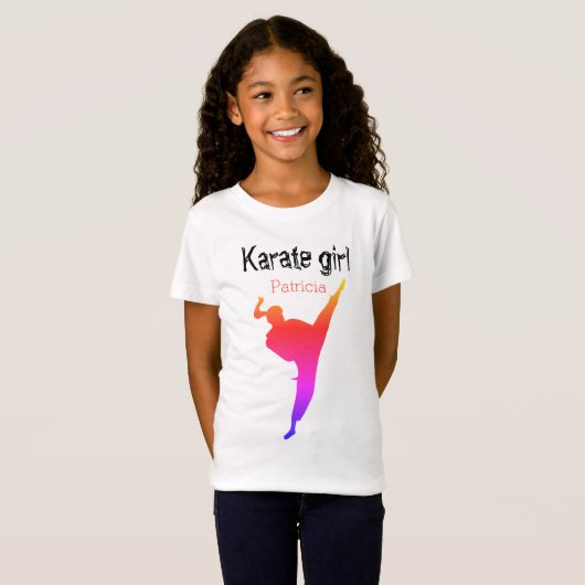 Karate Girl Personalized Name Tシャツ (正面フル)