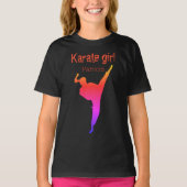 Karate Girl Personalized Name Tシャツ (正面)