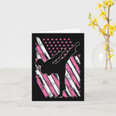Karate Girl Usa Flag American Martial Arts  カード (黄色い花)