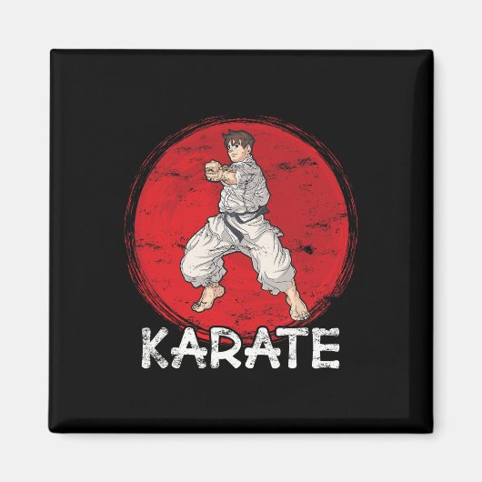 Karate Grunge Design A Man In Anime Style Does Pun マグネット (正面)