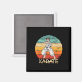 Karate Grunge Design Karate Fighter Makes Punch In マグネット (正面/裏面)