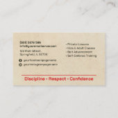 Karate instructor - Japanese Kanji and sun  名刺 (裏面)