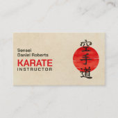 Karate instructor - Japanese Kanji and sun  名刺 (正面)