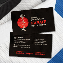 Karate instructor - Japanese Kanji and sun  名刺