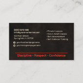 Karate instructor - Japanese Kanji and sun  名刺 (裏面)