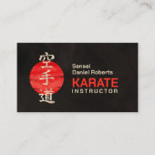 Karate instructor - Japanese Kanji and sun  名刺 (正面)