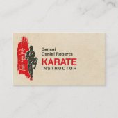 Karate instructor - Kanji and karateka silhouette  名刺 (正面)