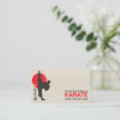 Karate instructor - Kanji and karateka silhouette  名刺 (スタンド正面)