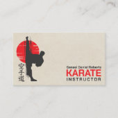 Karate instructor - Kanji and karateka silhouette  名刺 (正面)