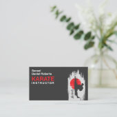 Karate instructor - Kanji and karateka silhouette  名刺 (スタンド正面)