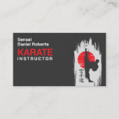Karate instructor - Kanji and karateka silhouette  名刺 (正面)