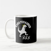 Karate Karatesaurus Rex Dinosaur Funny Martial Art コーヒーマグカップ (左)