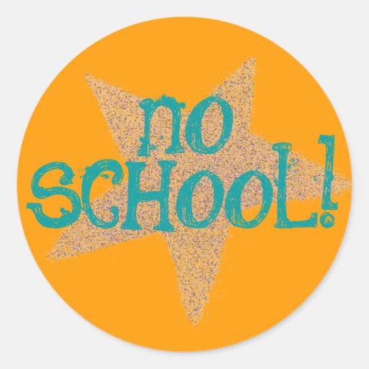 Karate Kat "no school" sticker ラウンドシール (正面)