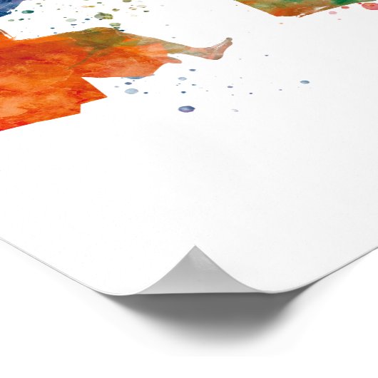 karate kendo in watercolor ポスター (角)