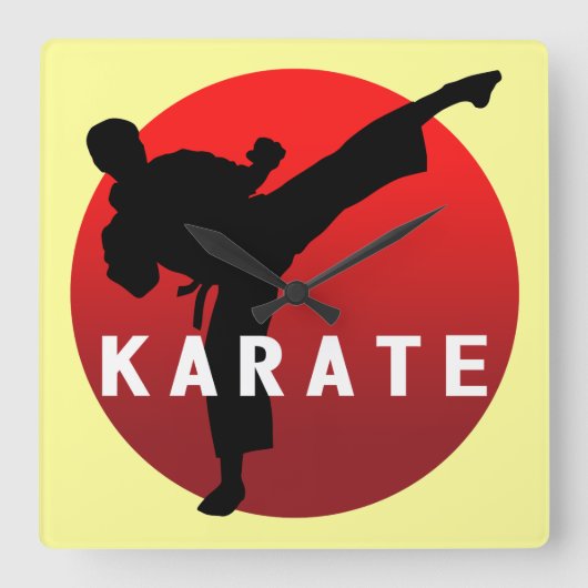 KARATE keri 2 スクエア壁時計 (正面)
