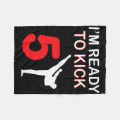 Karate Lovers Gift Boys Birthday Kids Kick 5  フリースブランケット (正面(横))