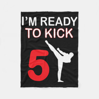 Karate Lovers Gift Boys Birthday Kids Kick 5  フリースブランケット