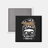 Karate Mimi Messy Bun Hair Funny Karate Fighter Mi マグネット (正面/裏面)
